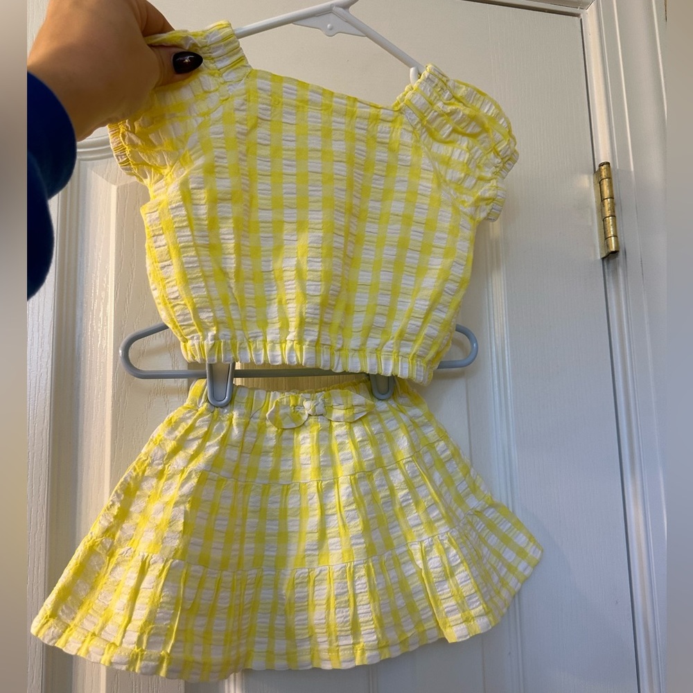 Jessica Simpson 18 Months Yellow and White Gingham Two Piece Set